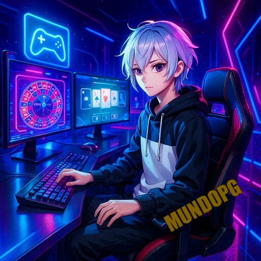 Imagem promocional da MUNDOPG com torneios, bônus e jogos ao vivo