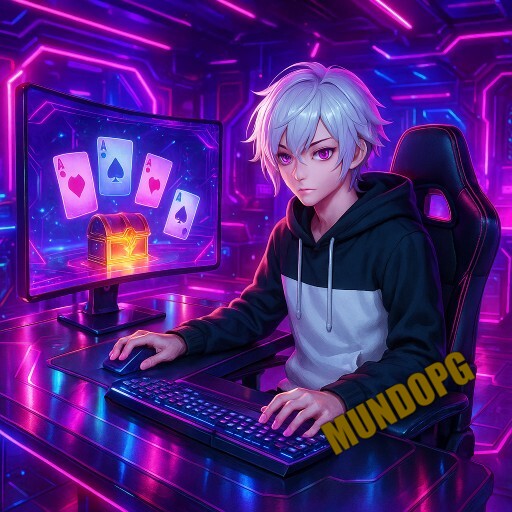 Imagem promocional da MUNDOPG destacando a plataforma e seus recursos